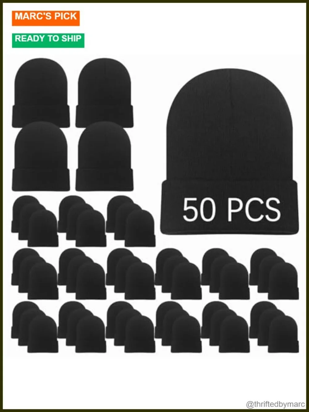 Double Layered Knit Beanie Hat, Soft Acrylic Winter Cap